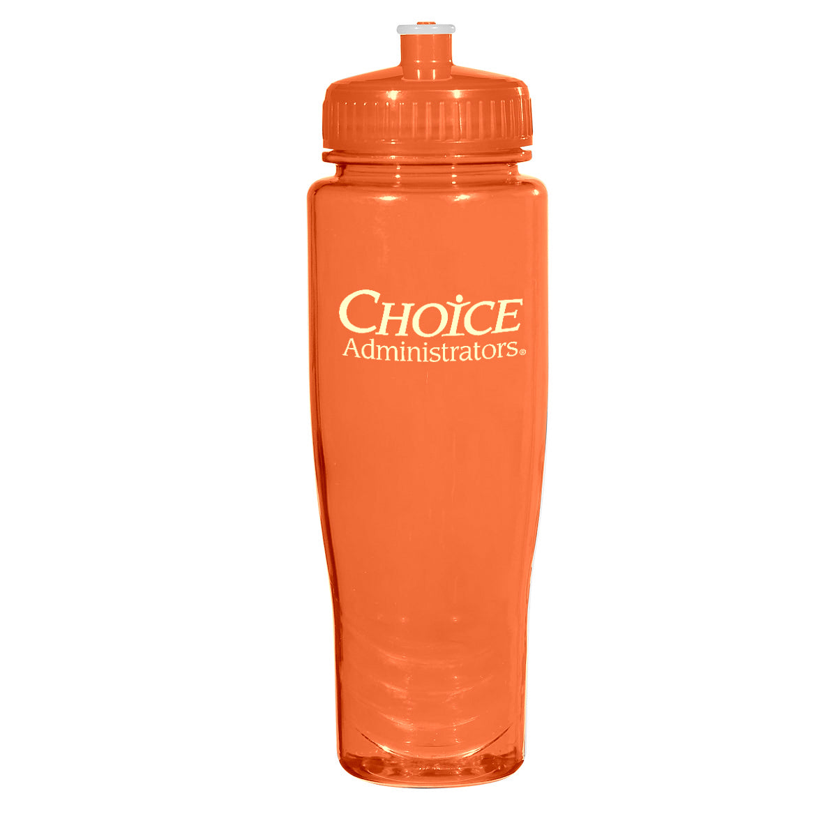 Poly-Clean Plastic Bottle, 28 oz - Orange - Silk Screen