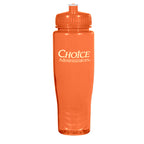 Poly-Clean Plastic Bottle, 28 oz - Orange - Silk Screen