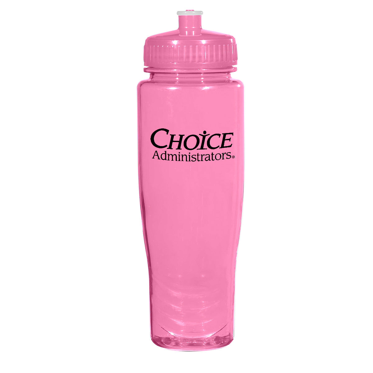 Poly-Clean Plastic Bottle, 28 oz - Pink - Silk Screen