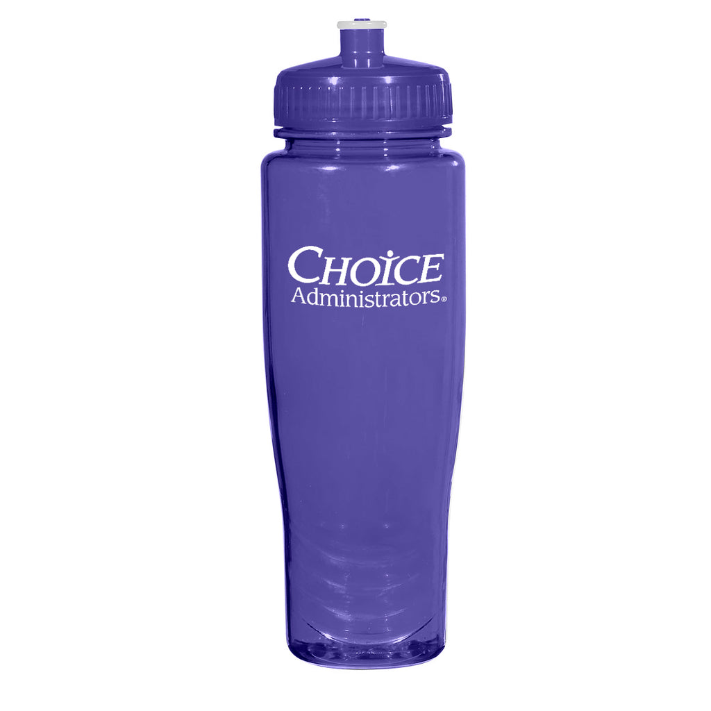 Poly-Clean Plastic Bottle, 28 oz - Purple - Silk Screen
