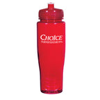 Poly-Clean Plastic Bottle, 28 oz - Red - Silk Screen