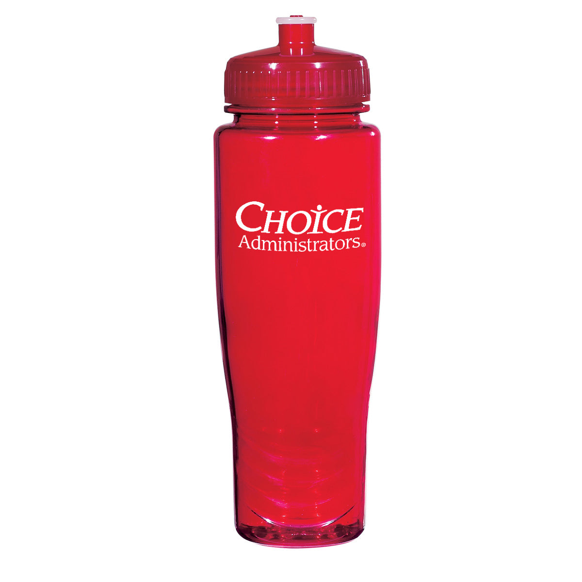 Poly-Clean Plastic Bottle, 28 oz - Red - Silk Screen