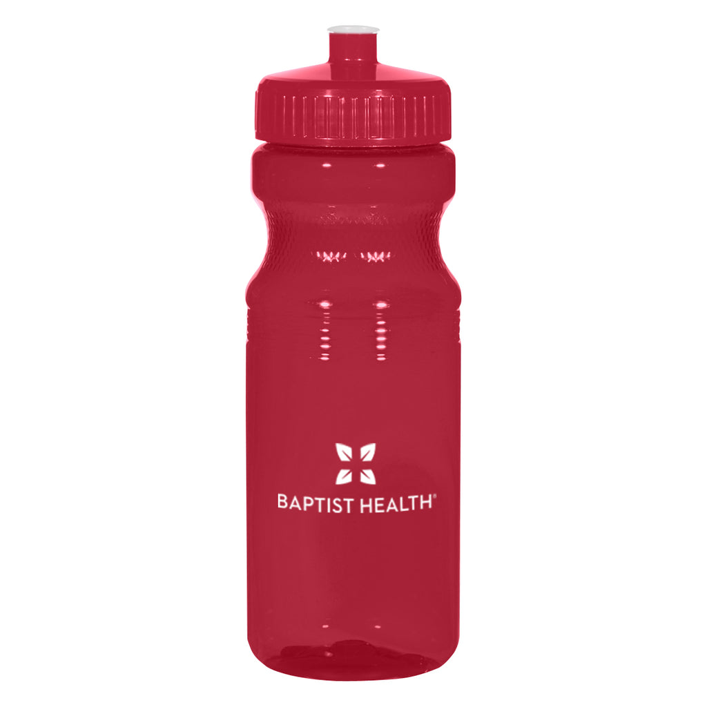 Poly-Clear Fitness Bottle, 24 oz - Red - Silk Screen