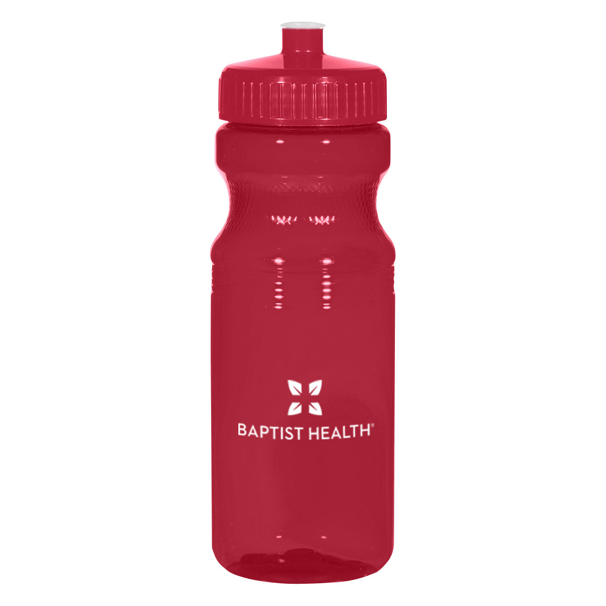 Poly-Clear Fitness Bottle, 24 oz - Red - Silk Screen
