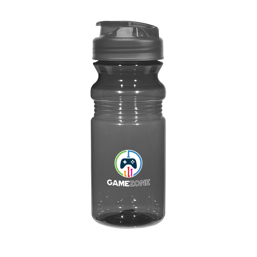 Poly-Clear Fitness Bottle with Super Sipper Lid, 20 oz - Charcoal - Colorbrite Drinkware