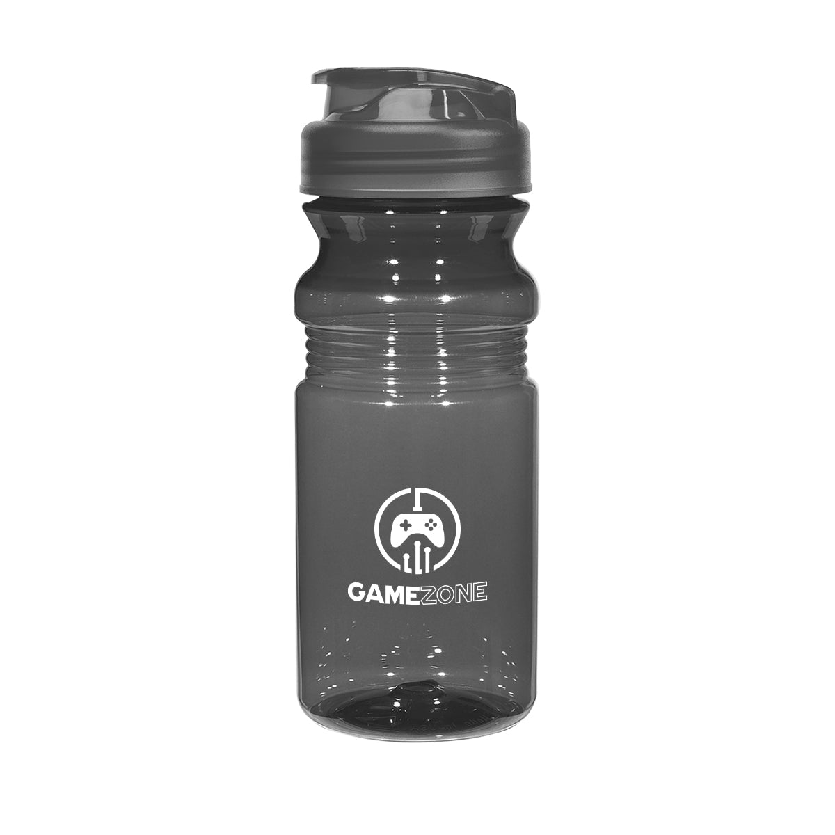 Poly-Clear Fitness Bottle with Super Sipper Lid, 20 oz - Charcoal - Silk Screen