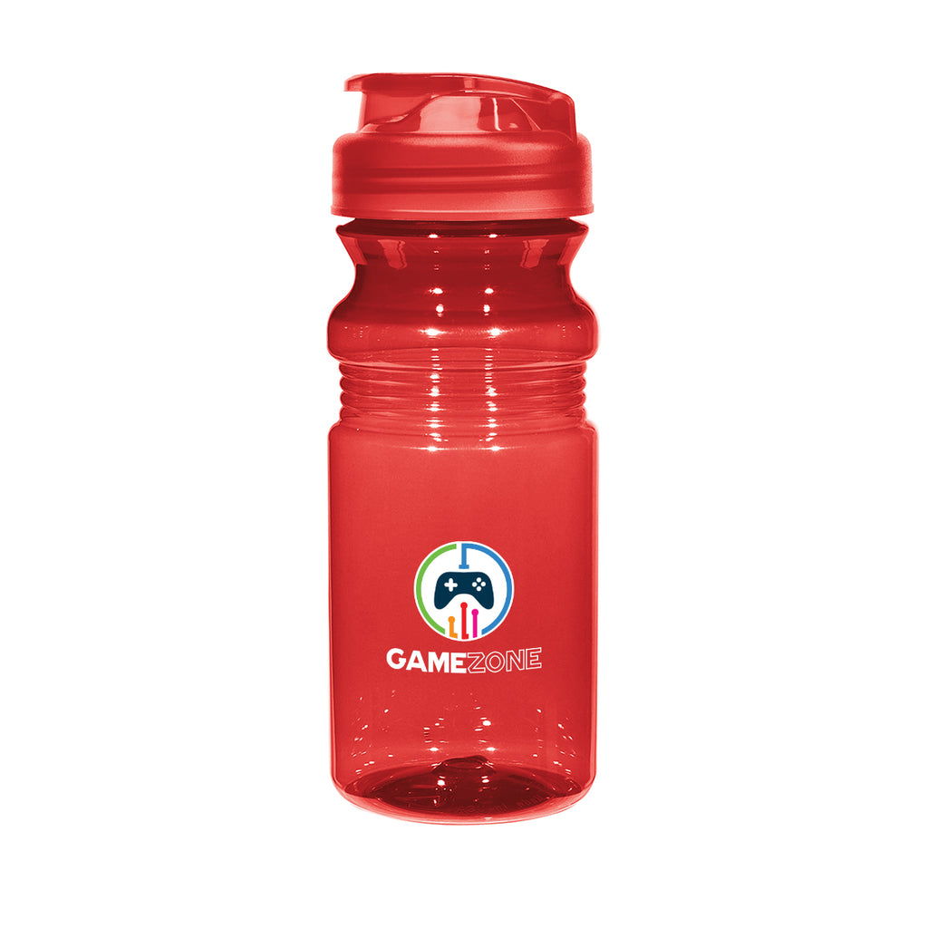 Poly-Clear Fitness Bottle with Super Sipper Lid, 20 oz - Red - Colorbrite Drinkware