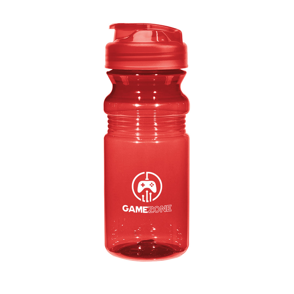 Poly-Clear Fitness Bottle with Super Sipper Lid, 20 oz - Red - Silk Screen