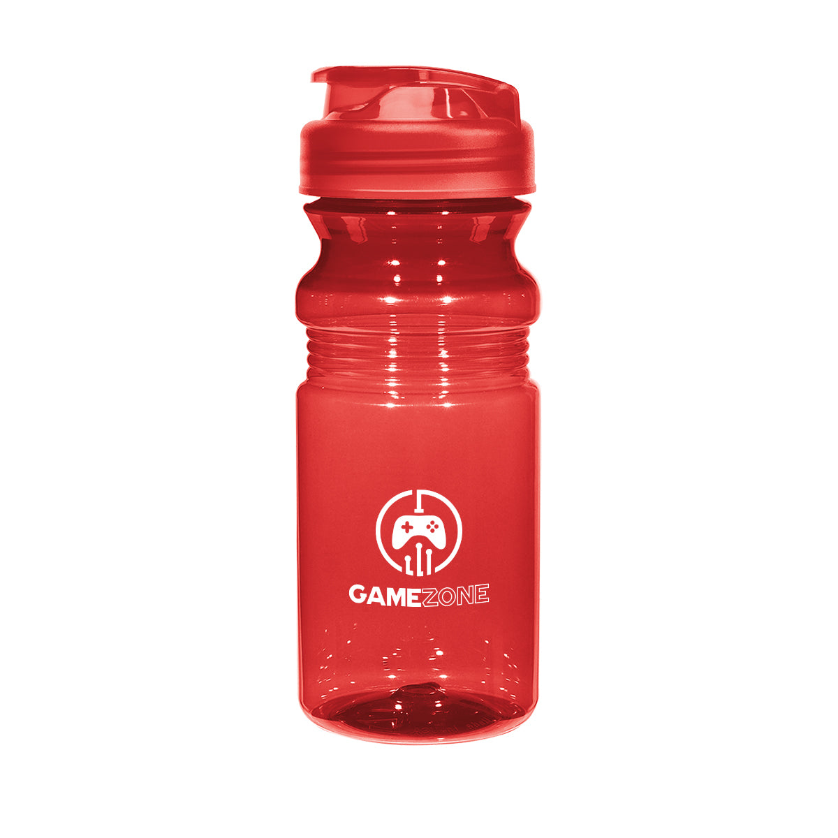 Poly-Clear Fitness Bottle with Super Sipper Lid, 20 oz - Red - Silk Screen