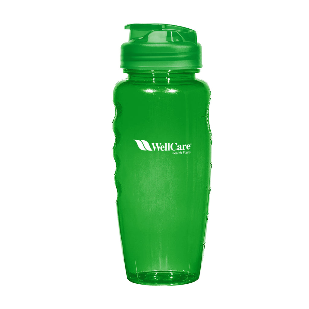 Poly-Clear Gripper Bottle, 30 oz - Green - Silk Screen