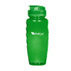 Poly-Clear Gripper Bottle, 30 oz - Green - Silk Screen