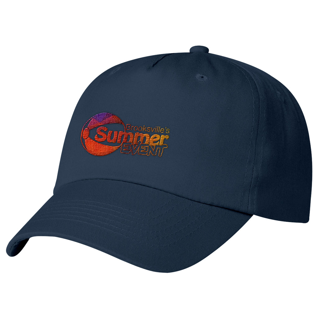 Polyester Cap, 5 Panel Embroidery - Navy - Embroidery