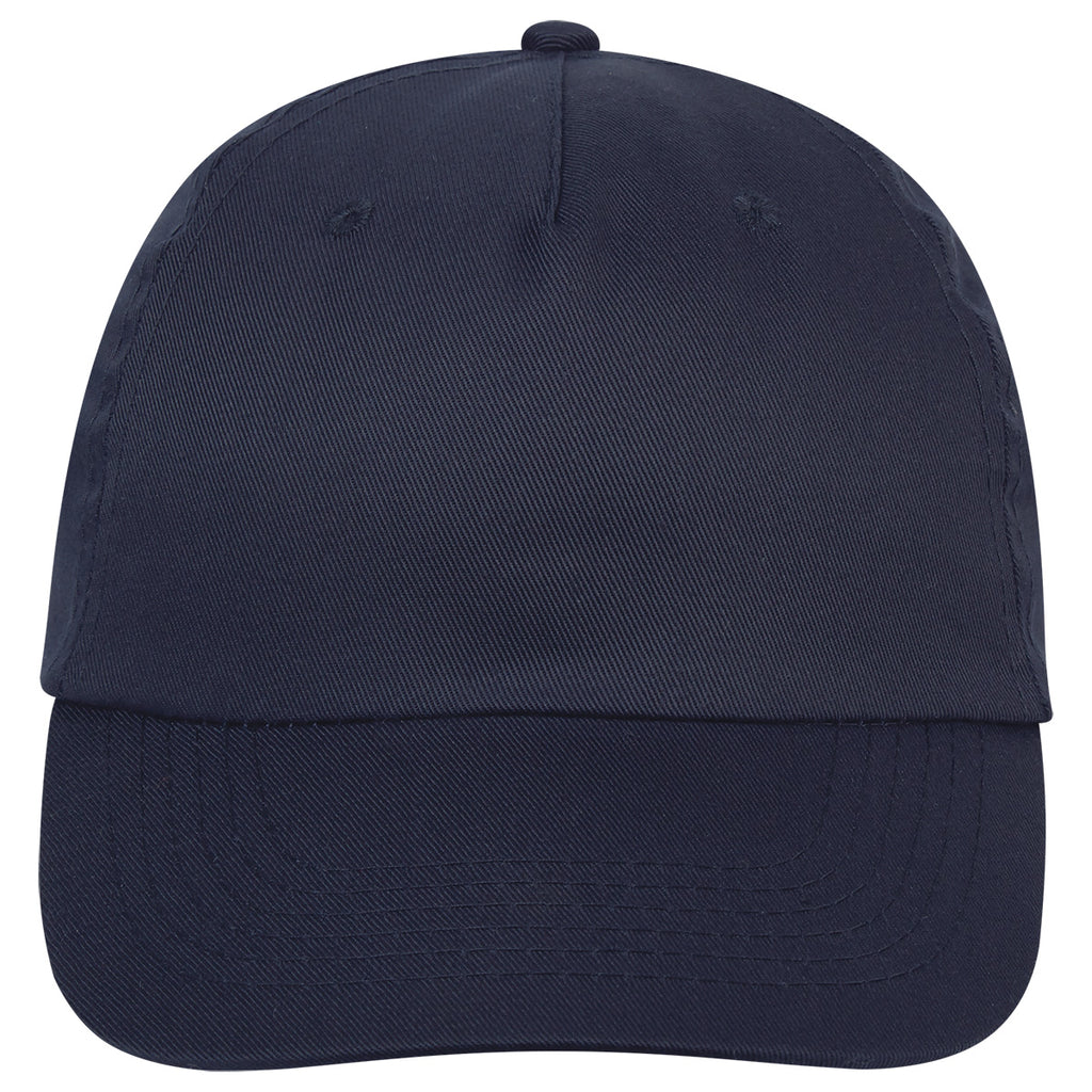 Polyester Cap, 5 Panel Embroidery - Navy - STRAIGHT