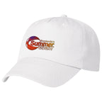 Polyester Cap, 5 Panel Embroidery - White - Embroidery