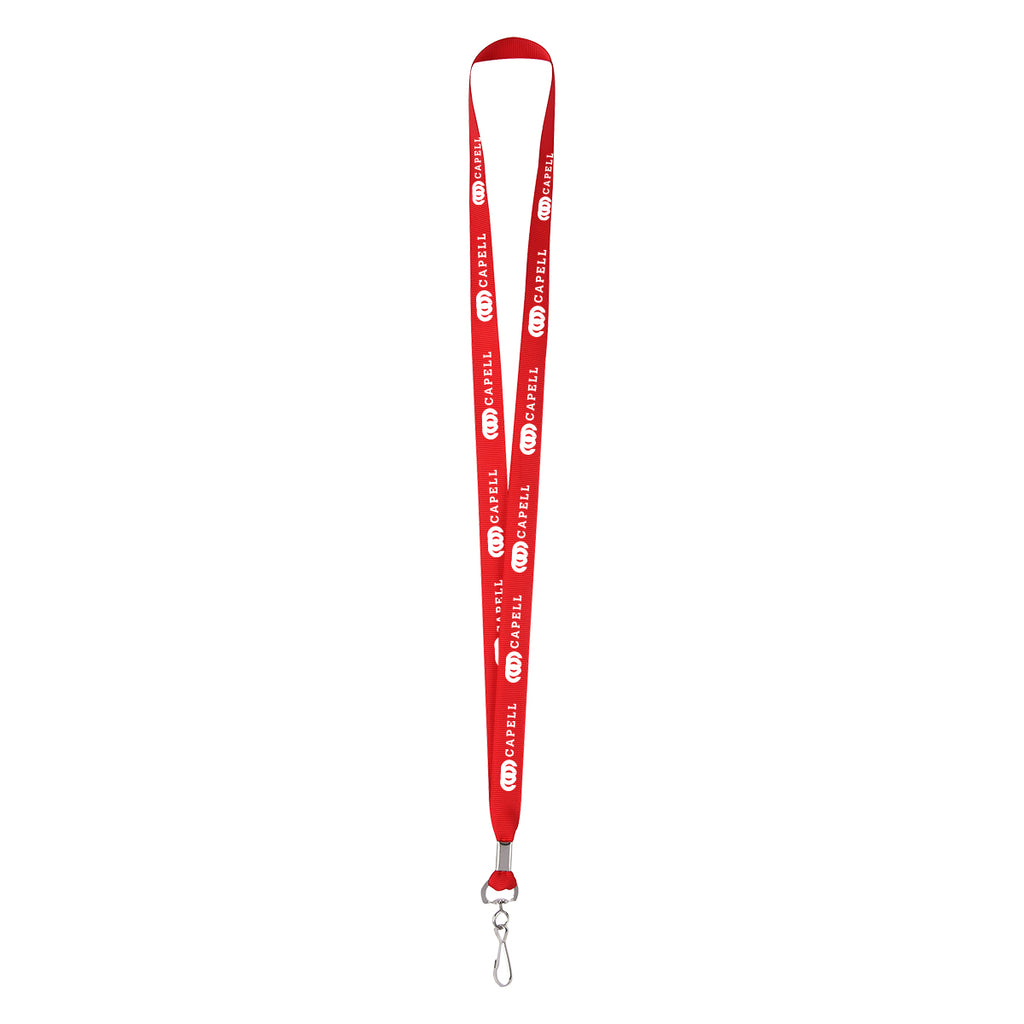 Polyester Lanyard with a J-Hook - Red - Silk Screen