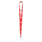 Polyester Lanyard with a J-Hook - Red - Silk Screen