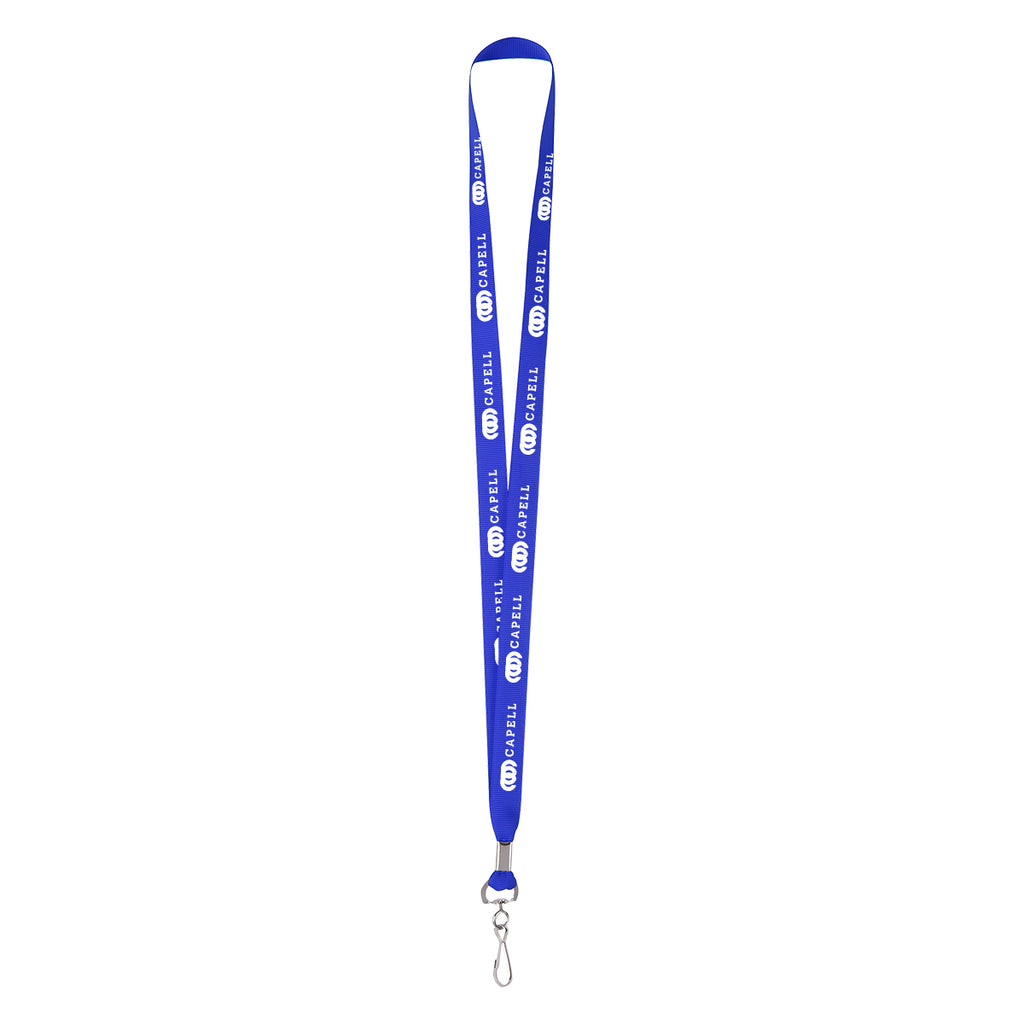Polyester Lanyard with a J-Hook - Royal Blue - Silk Screen
