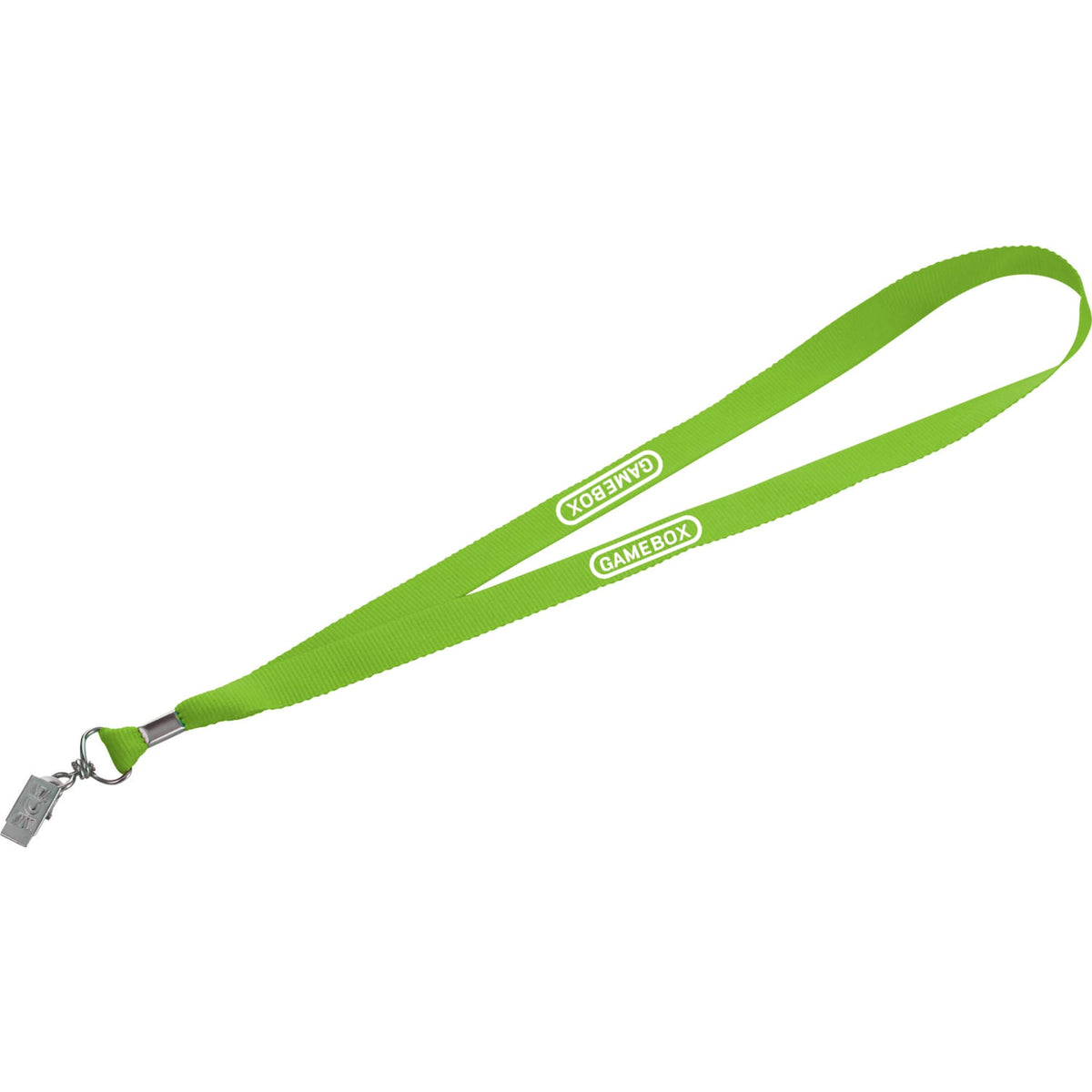 Polyester Lanyard with a Swivel Bulldog Clip, 3/4 Inch - Green - Front