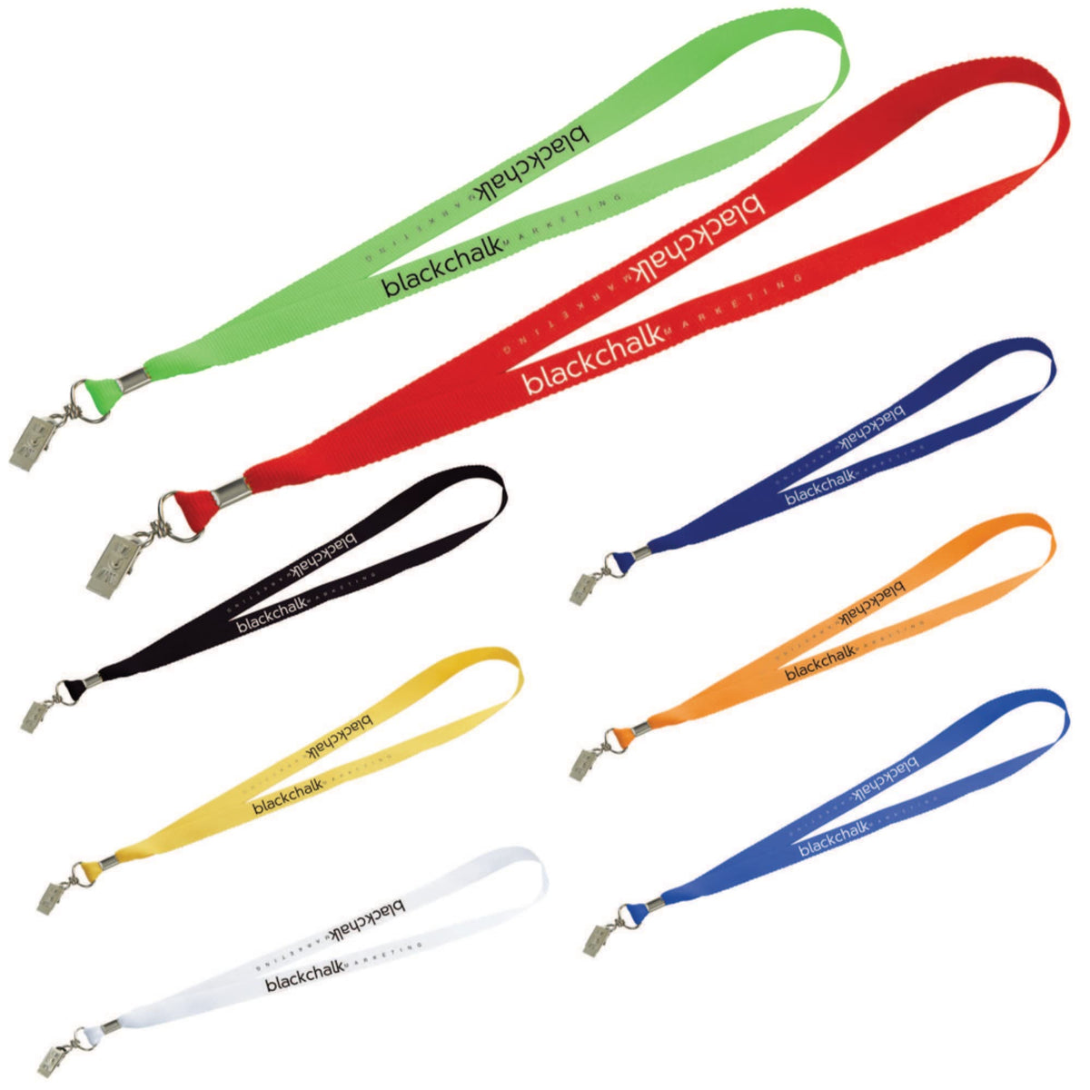 Polyester Lanyard with a Swivel Bulldog Clip, 3/4 Inch - Green - Photo