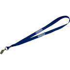 Polyester Lanyard with a Swivel Bulldog Clip, 3/4 Inch - Navy Blue - Front