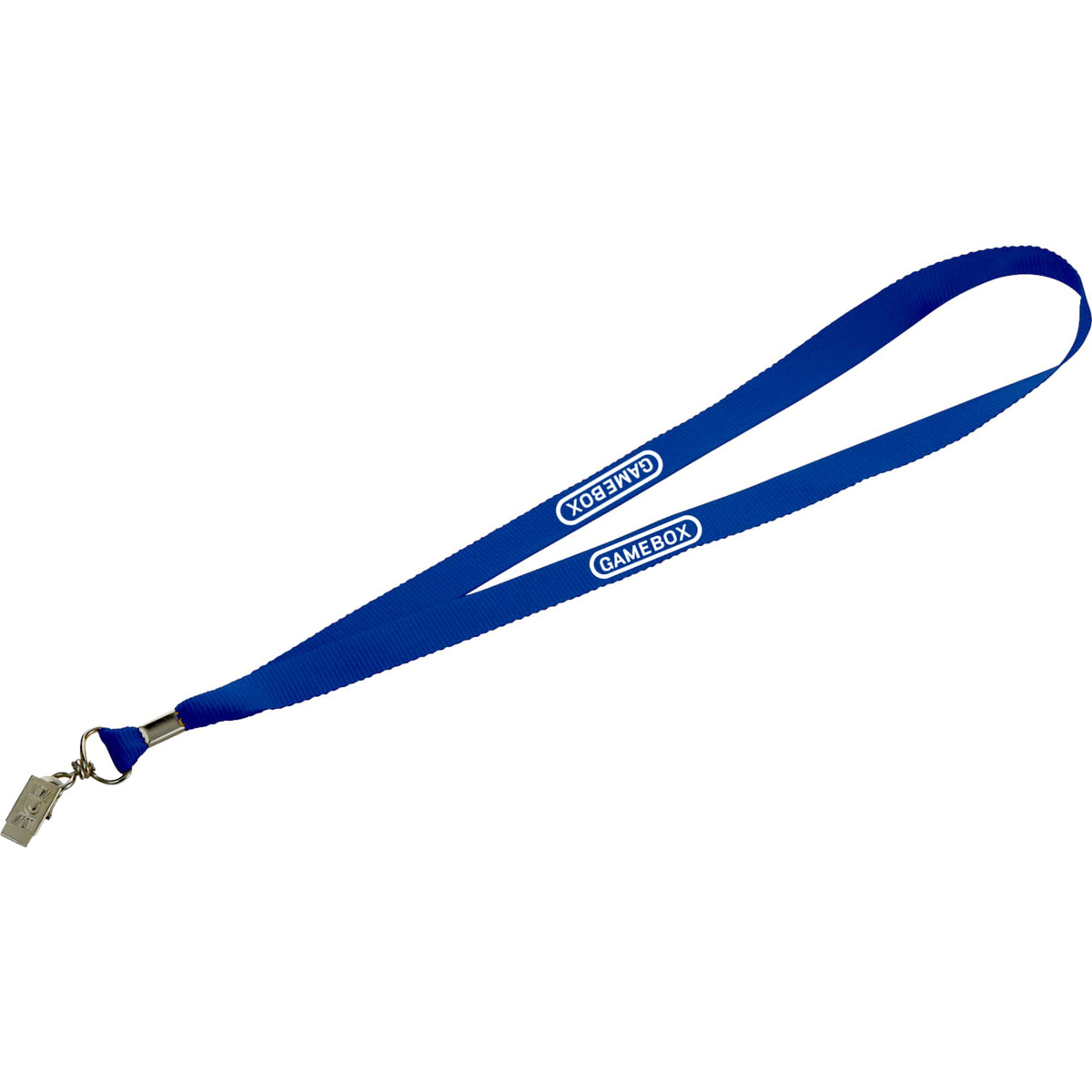 Polyester Lanyard with a Swivel Bulldog Clip, 3/4 Inch - Royal Blue - Front