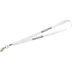 Polyester Lanyard with a Swivel Bulldog Clip, 3/4 Inch - White - Front