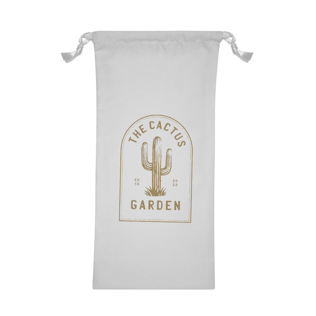 Polyester Pouch with Drawstring - Gray - Silk Screen