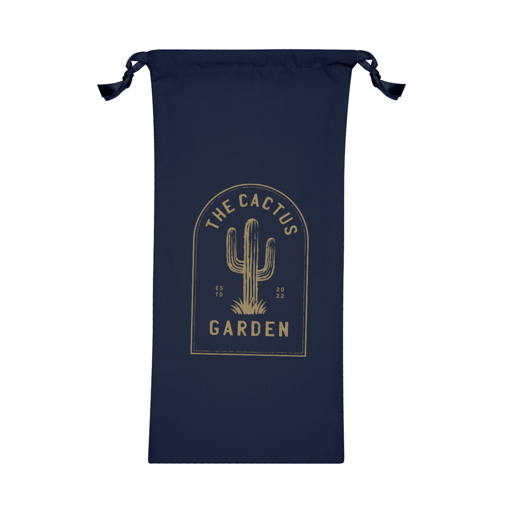 Polyester Pouch with Drawstring - Navy - Silk Screen