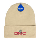 Polylana Cuffed Beanie in Knit - Cream - Embroidery