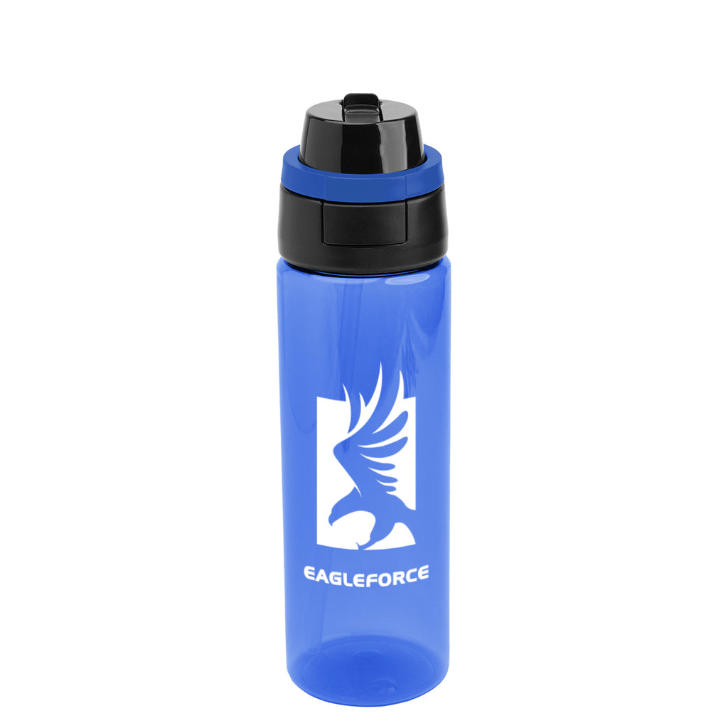 Pop Sip and Chug Bottle, 24 oz - Blue - Silk Screen