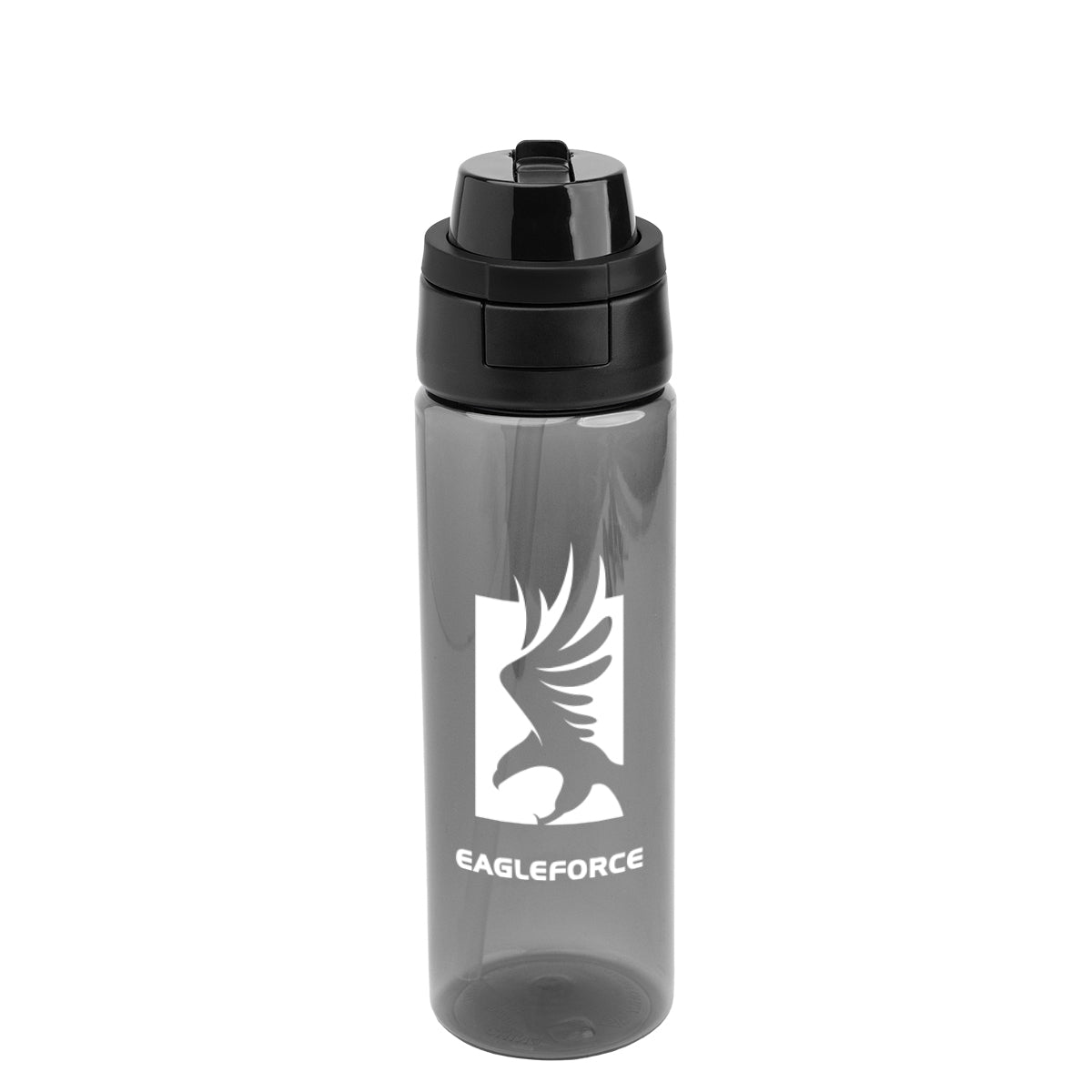 Pop Sip and Chug Bottle, 24 oz - Translucent Charcoal - Silk Screen