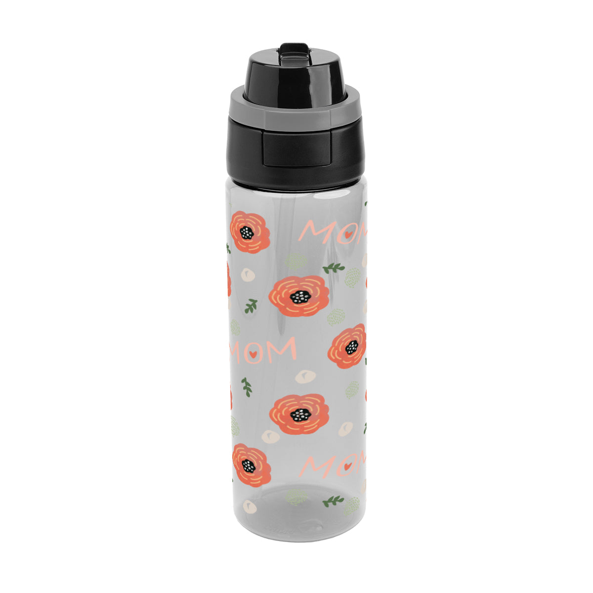 Pop Sip and Chug Bottle in Full Color, 24 oz - Gray - Megabrite