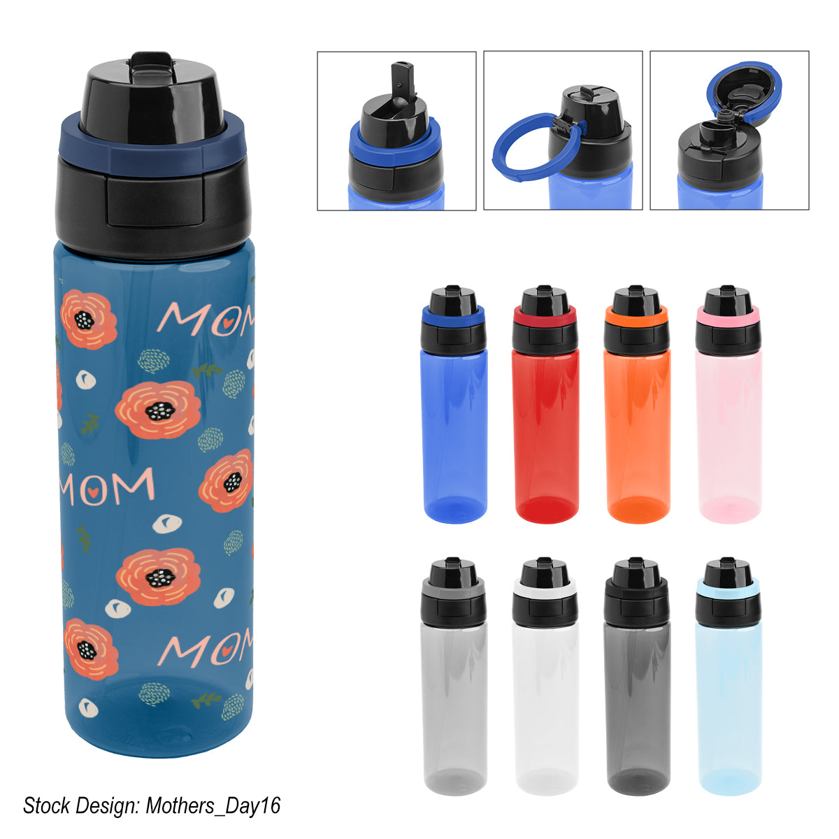 Pop Sip and Chug Bottle in Full Color, 24 oz