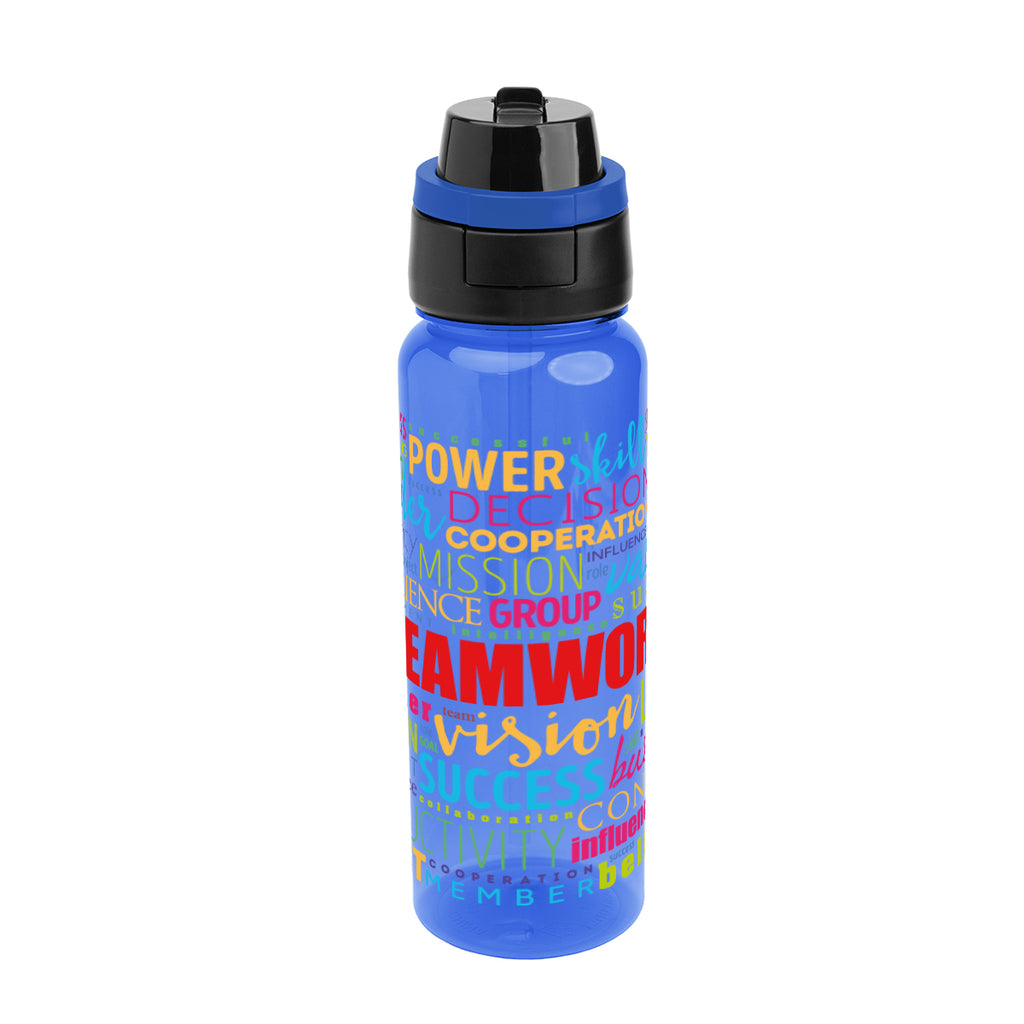 Pop Sip and Chug Bottle in Full Color, 32 oz - Blue - Megabrite