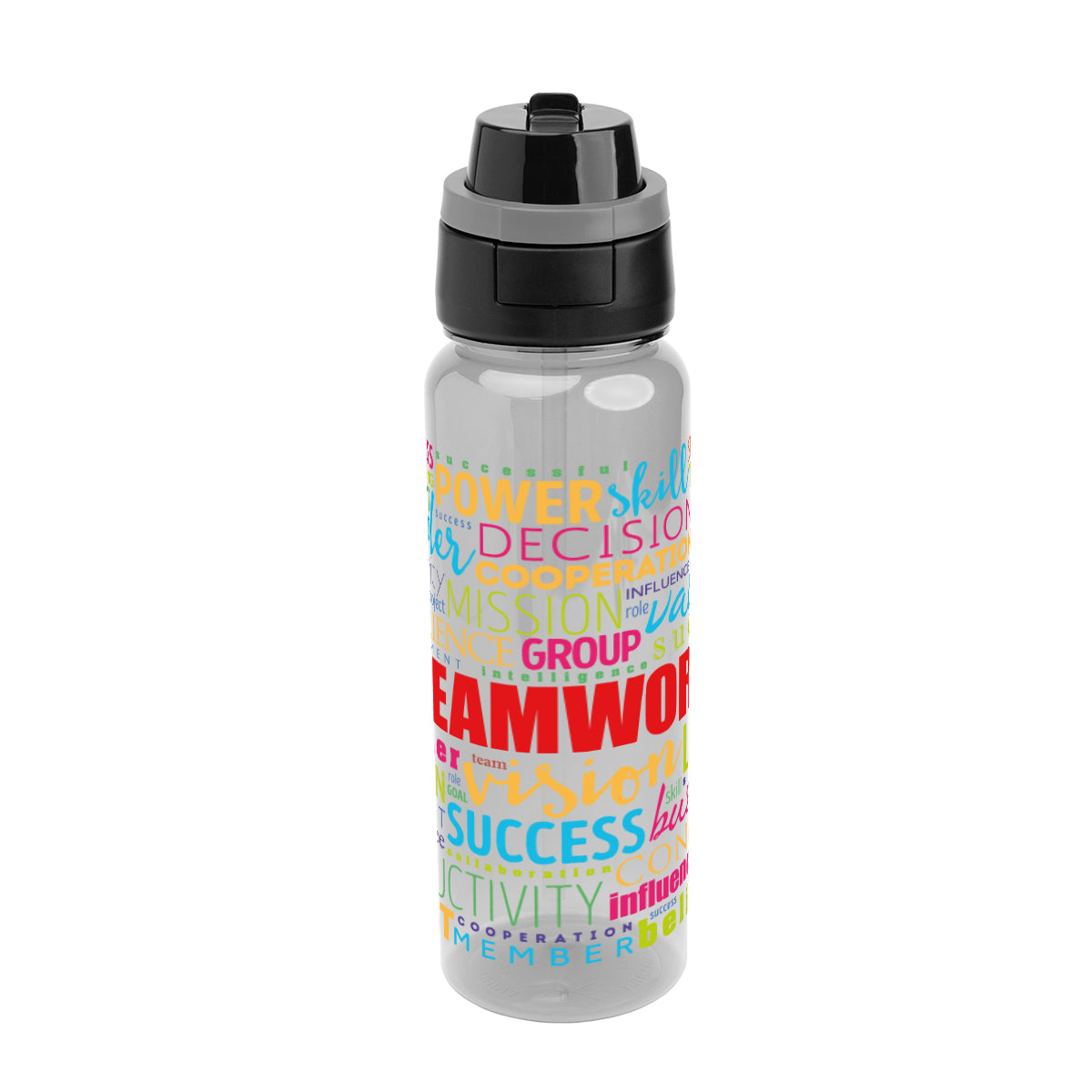 Pop Sip and Chug Bottle in Full Color, 32 oz - Gray - Megabrite