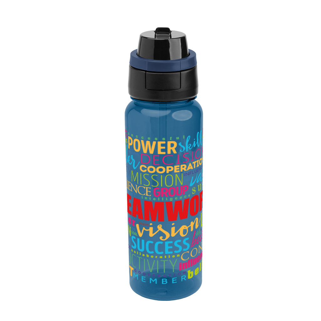 Pop Sip and Chug Bottle in Full Color, 32 oz - Navy - Megabrite