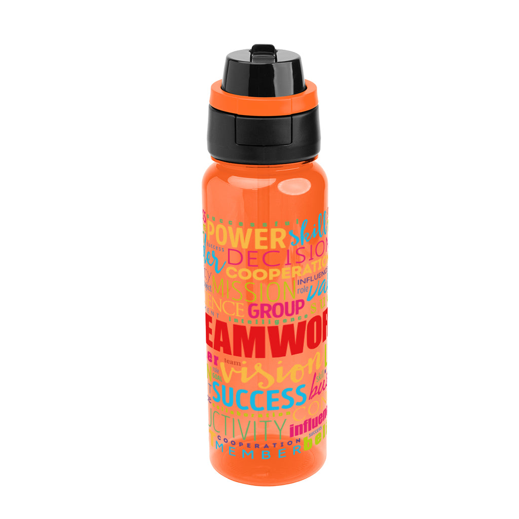 Pop Sip and Chug Bottle in Full Color, 32 oz - Orange - Megabrite