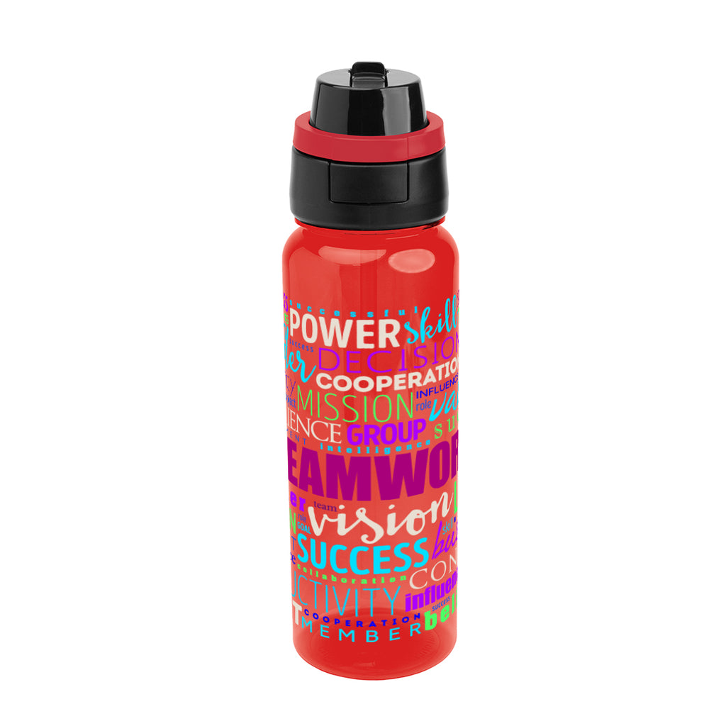 Pop Sip and Chug Bottle in Full Color, 32 oz - Red - Megabrite