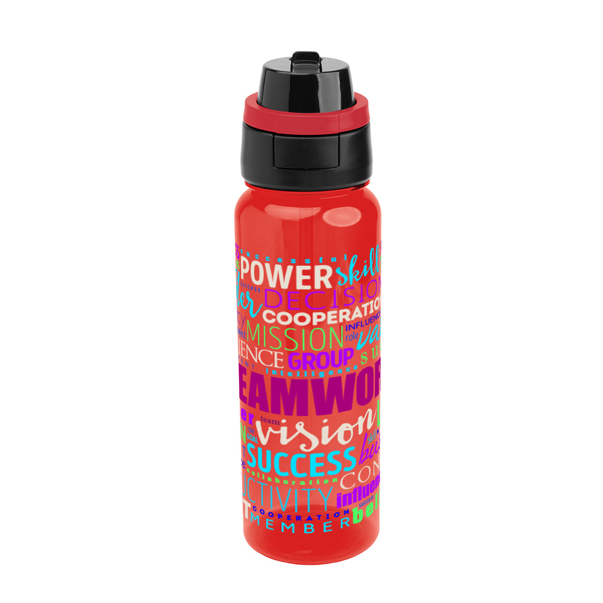 Pop Sip and Chug Bottle in Full Color, 32 oz - Red - Megabrite