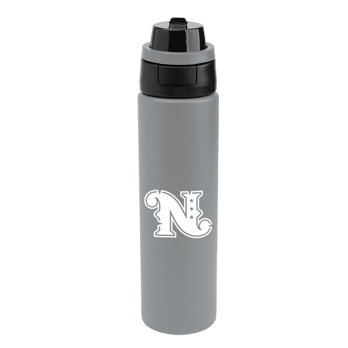 Pop Sip and Chug Recycled Single Wall Stainless Steel Bottle, 32 oz - Gray - Silk Screen