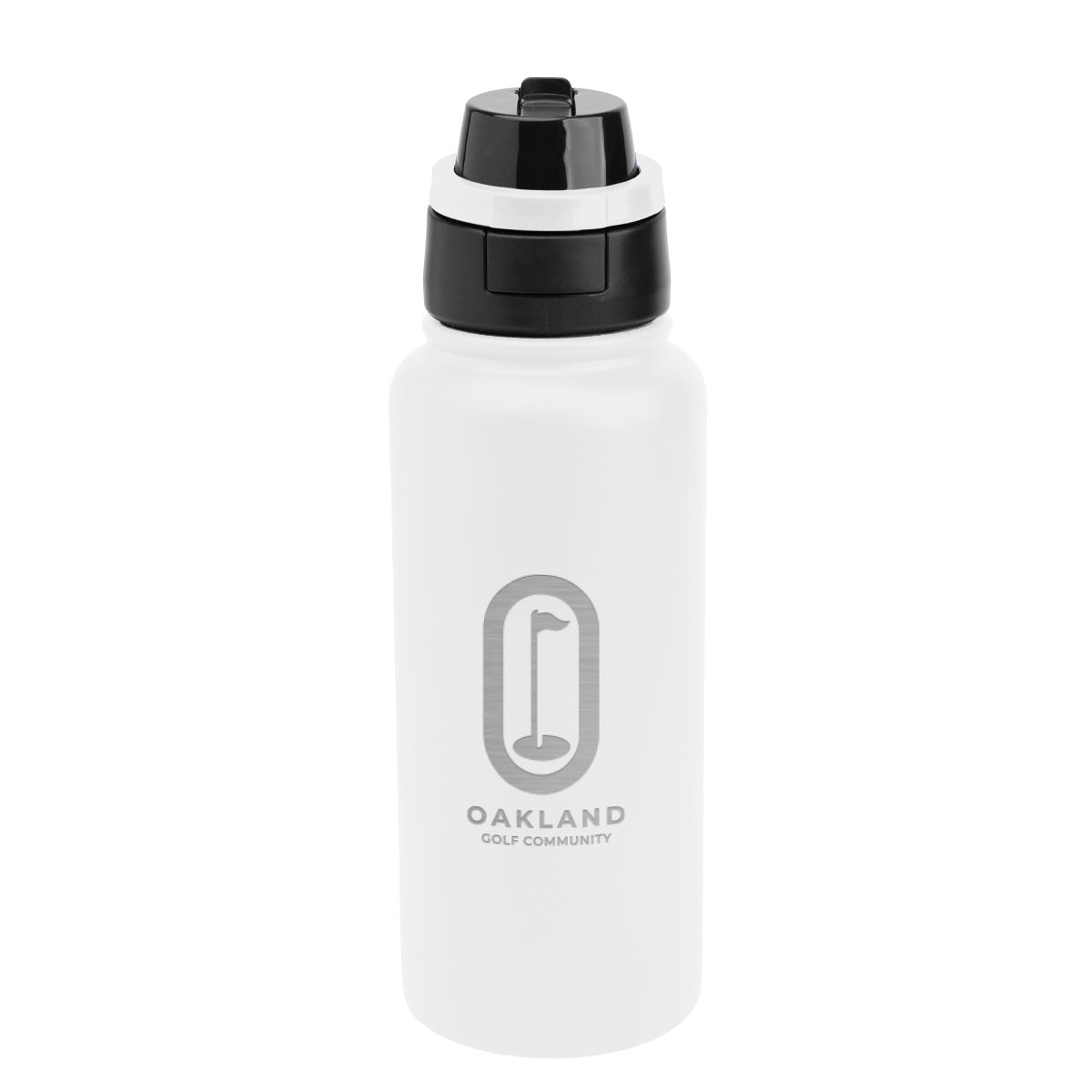 Pop Sip and Chug Recycled Stainless Steel Bottle, 32 oz Laser Engraving - Black - Laser Engraving