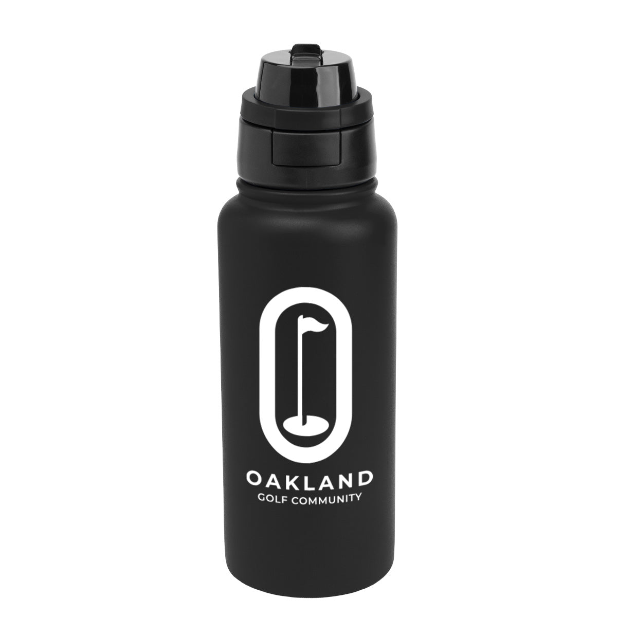 Pop Sip and Chug Recycled Stainless Steel Bottle, 32 oz Laser Engraving - Black - Silk Screen
