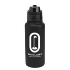 Pop Sip and Chug Recycled Stainless Steel Bottle, 32 oz Laser Engraving - Black - Silk Screen
