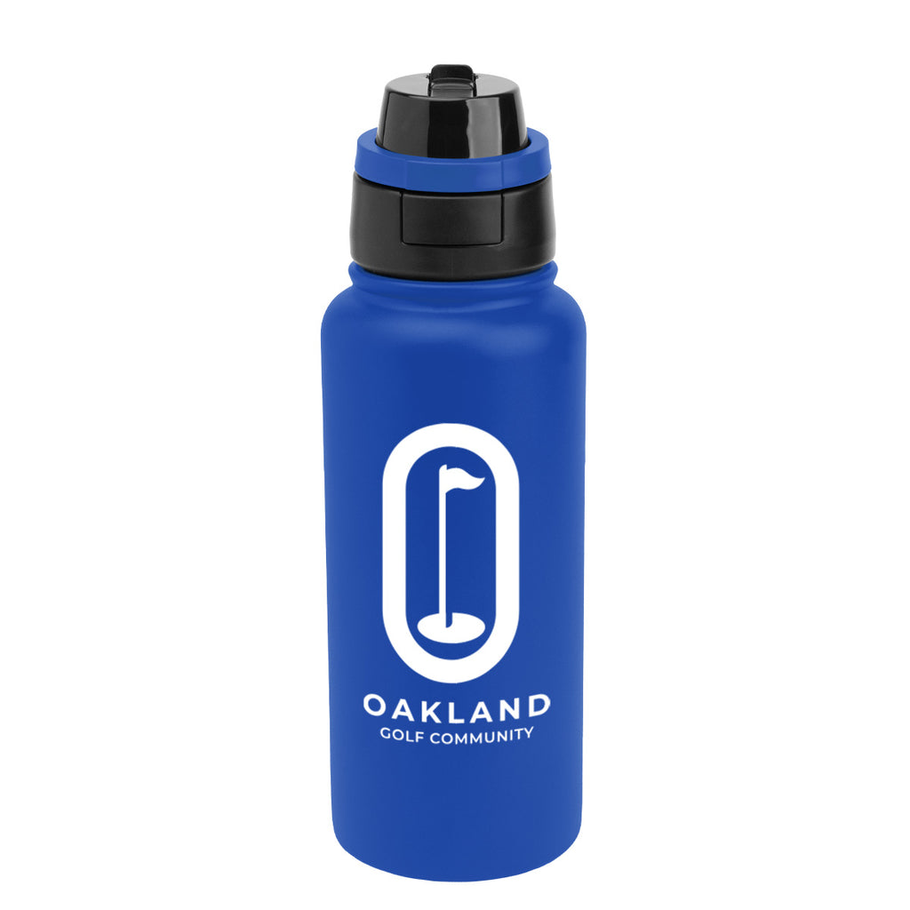 Pop Sip and Chug Recycled Stainless Steel Bottle, 32 oz Laser Engraving - Blue - Silk Screen