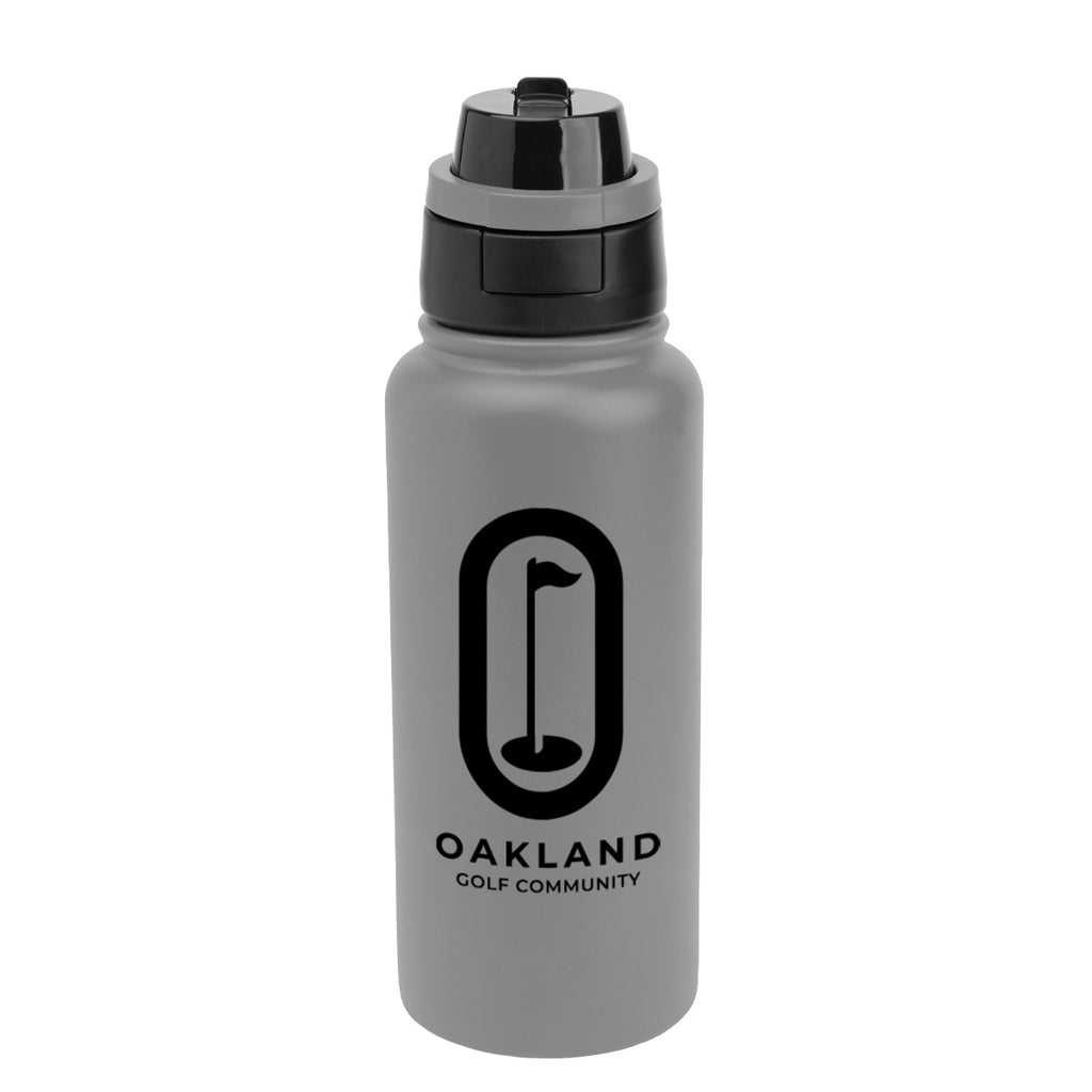 Pop Sip and Chug Recycled Stainless Steel Bottle, 32 oz Laser Engraving - Gray - Silk Screen