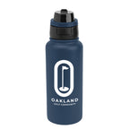 Pop Sip and Chug Recycled Stainless Steel Bottle, 32 oz Laser Engraving - Navy - Silk Screen