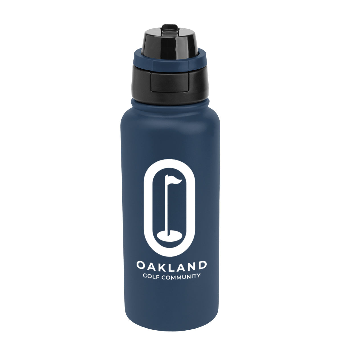 Pop Sip and Chug Recycled Stainless Steel Bottle, 32 oz Laser Engraving - Navy - Silk Screen
