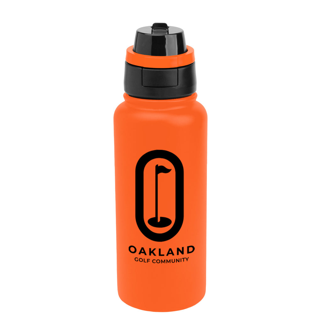 Pop Sip and Chug Recycled Stainless Steel Bottle, 32 oz Laser Engraving - Orange - Silk Screen