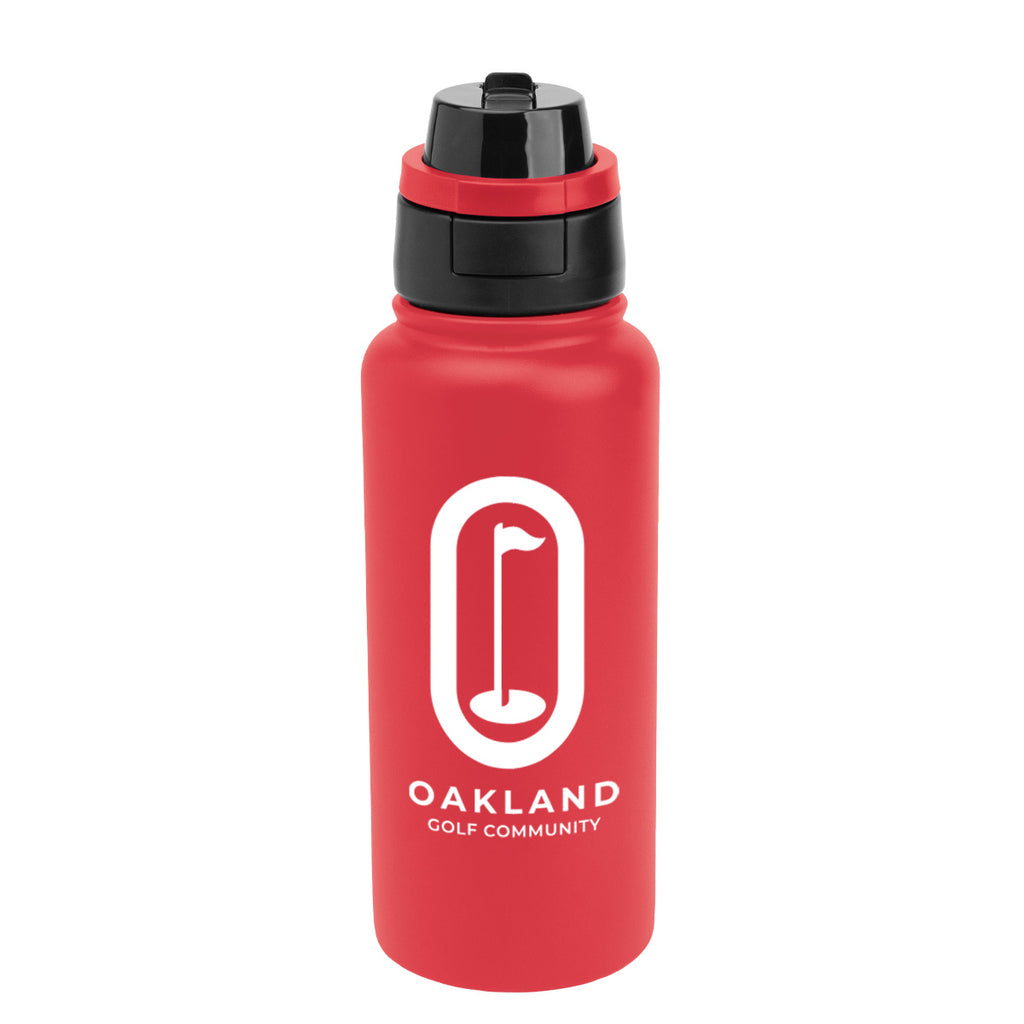 Pop Sip and Chug Recycled Stainless Steel Bottle, 32 oz Laser Engraving - Red - Silk Screen