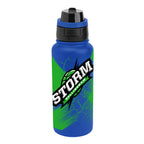 Pop Sip and Chug Recycled Stainless Steel Bottle in Full Color, 32 oz - Blue - Megabrite